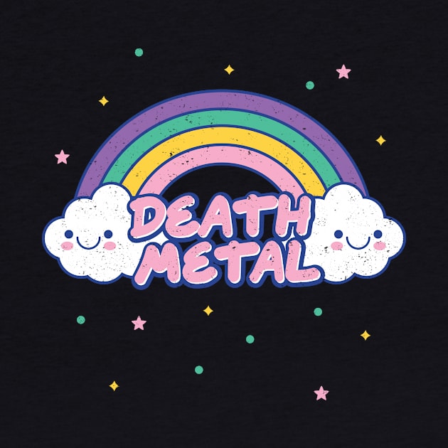 Death Metal Rainbow and Cute Kawaii Clouds by PerttyShirty
